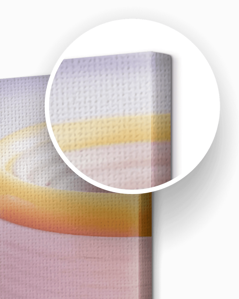 Canvas print texture and wrapped corner detail