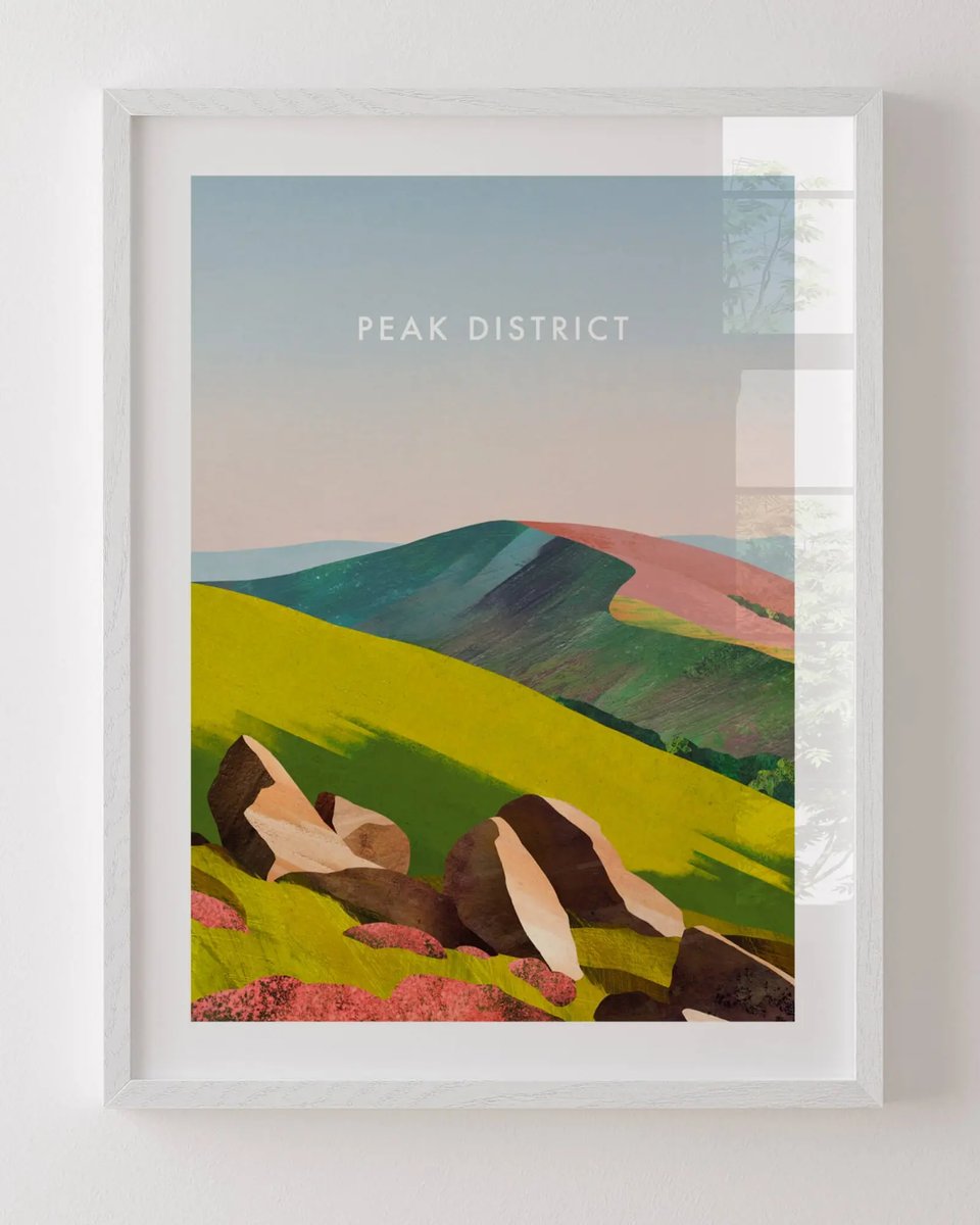 Finished matted print in a white solid wood frame